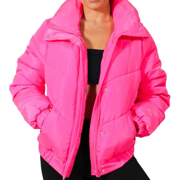 Hot pink puff jacket - Picture 1 of 1
